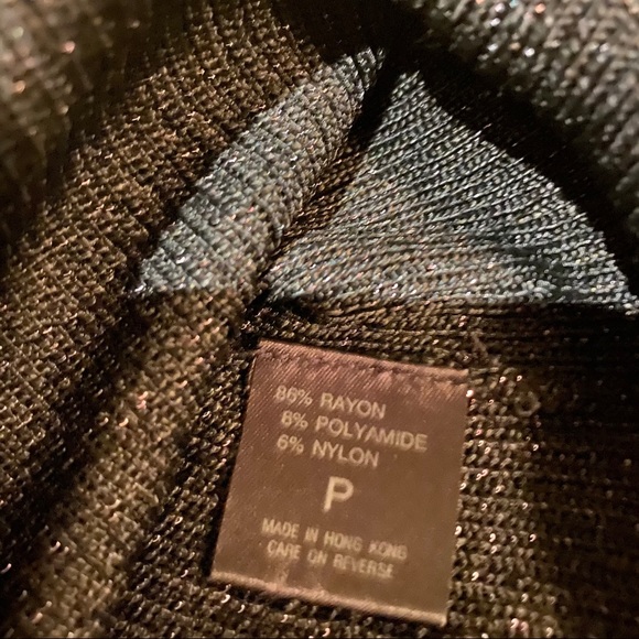 Tahari Ribbed Black Knit Top Size P - Picture 3 of 5